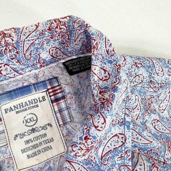 Panhandle Shirt Mens 2XL Multicolor Western Paisley Long Sleeve Button Up - Picture 3 of 11
